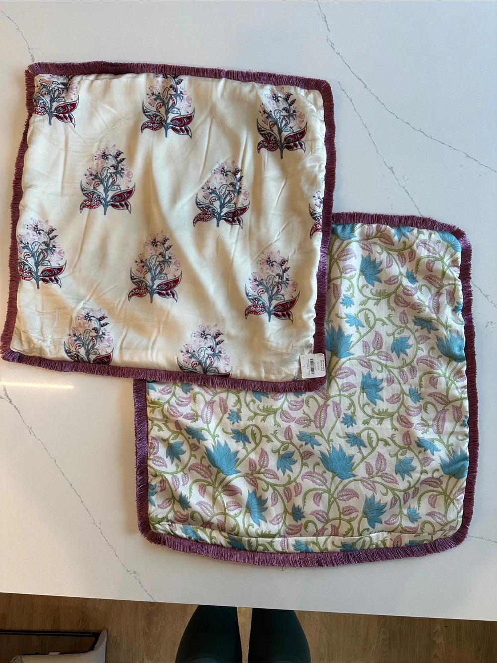 Anthropologie Silk Floral Throw Pillow Cover **READ Description**